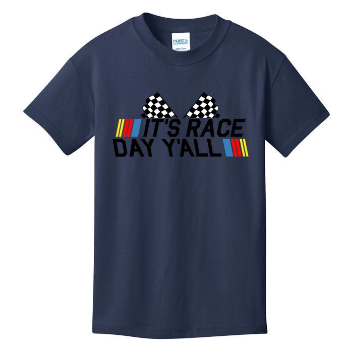 It's Race Day Yall Funny Racing Drag Car Truck Track Wo's Kids T-Shirt