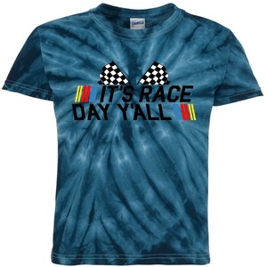 It's Race Day Yall Funny Racing Drag Car Truck Track Wo's Kids Tie-Dye T-Shirt