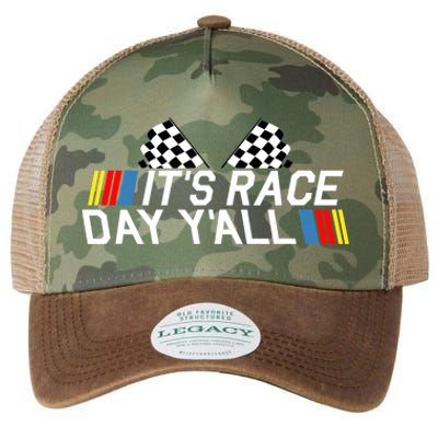 It's Race Day Yall Funny Racing Drag Car Truck Track Wo's Legacy Tie Dye Trucker Hat