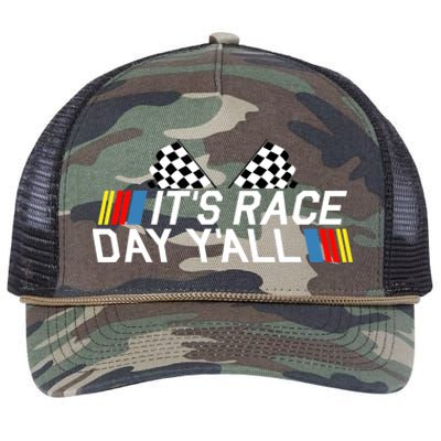 It's Race Day Yall Funny Racing Drag Car Truck Track Wo's Retro Rope Trucker Hat Cap