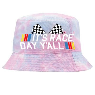 It's Race Day Yall Funny Racing Drag Car Truck Track Wo's Tie-Dyed Bucket Hat