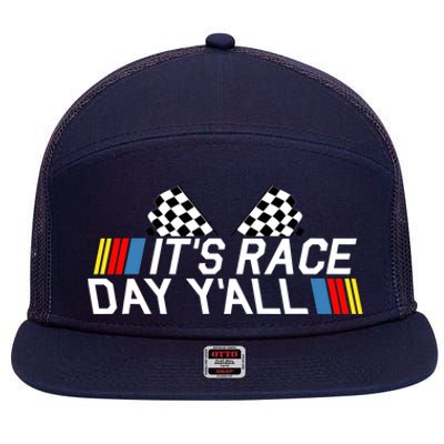 It's Race Day Yall Funny Racing Drag Car Truck Track Wo's 7 Panel Mesh Trucker Snapback Hat