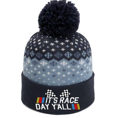 It's Race Day Yall Funny Racing Drag Car Truck Track Wo's The Baniff Cuffed Pom Beanie