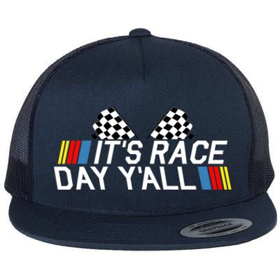 It's Race Day Yall Funny Racing Drag Car Truck Track Wo's Flat Bill Trucker Hat