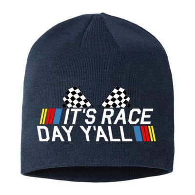 It's Race Day Yall Funny Racing Drag Car Truck Track Wo's Sustainable Beanie