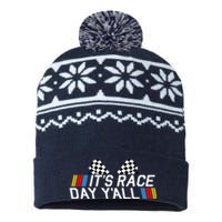 It's Race Day Yall Funny Racing Drag Car Truck Track Wo's USA-Made Snowflake Beanie