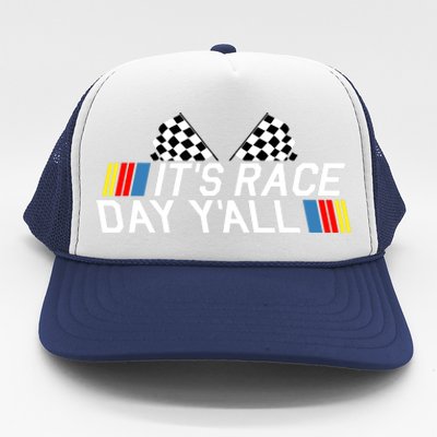 It's Race Day Yall Funny Racing Drag Car Truck Track Wo's Trucker Hat