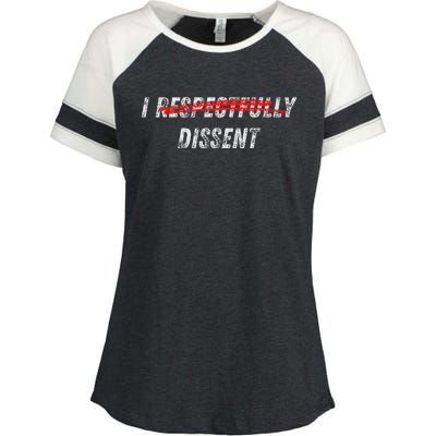 I Respectfully Dissent Immunity Humor Enza Ladies Jersey Colorblock Tee