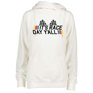 Its Race Day Yall Funny Racing Drag Car Truck Track Womens Womens Funnel Neck Pullover Hood