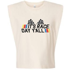 Its Race Day Yall Funny Racing Drag Car Truck Track Womens Garment-Dyed Women's Muscle Tee