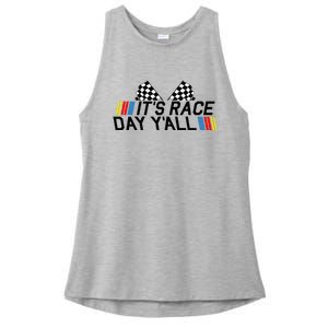 Its Race Day Yall Funny Racing Drag Car Truck Track Womens Ladies PosiCharge Tri-Blend Wicking Tank