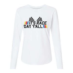 Its Race Day Yall Funny Racing Drag Car Truck Track Womens Womens Cotton Relaxed Long Sleeve T-Shirt