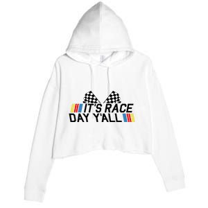 Its Race Day Yall Funny Racing Drag Car Truck Track Womens Crop Fleece Hoodie