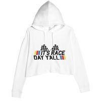 Its Race Day Yall Funny Racing Drag Car Truck Track Womens Crop Fleece Hoodie