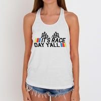 Its Race Day Yall Funny Racing Drag Car Truck Track Womens Women's Knotted Racerback Tank