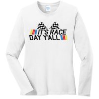 Its Race Day Yall Funny Racing Drag Car Truck Track Womens Ladies Long Sleeve Shirt