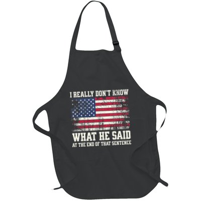 I Really Don’T Know What He Said At The End Of That Sentence Full-Length Apron With Pockets