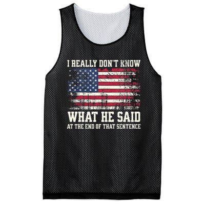 I Really Don’T Know What He Said At The End Of That Sentence Mesh Reversible Basketball Jersey Tank