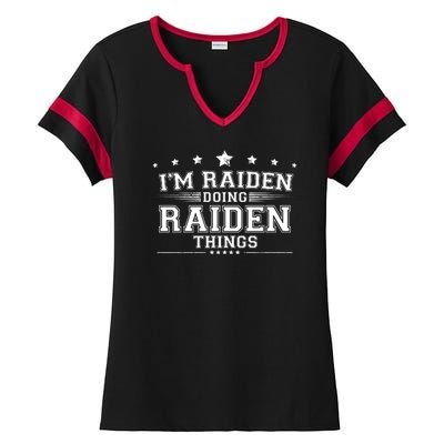 Im Raiden Doing Raiden Things Ladies Halftime Notch Neck Tee