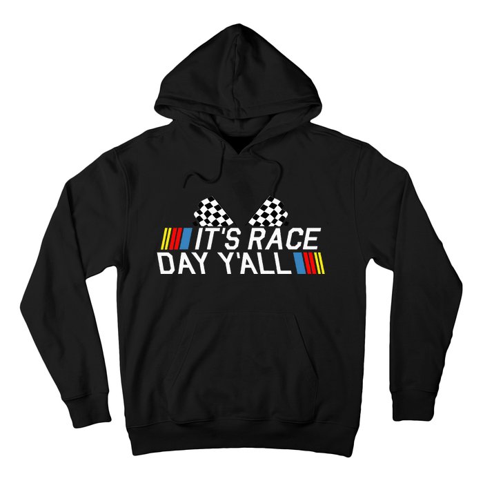 Its Race Day Yall Funny Racing Drag Car Truck Track Womens Hoodie