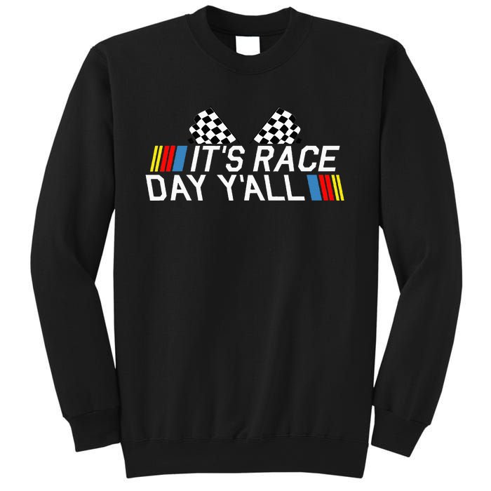 Its Race Day Yall Funny Racing Drag Car Truck Track Womens Sweatshirt