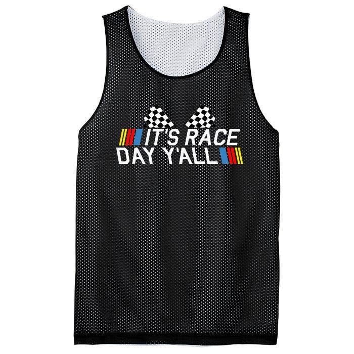 Its Race Day Yall Funny Racing Drag Car Truck Track Womens Mesh Reversible Basketball Jersey Tank