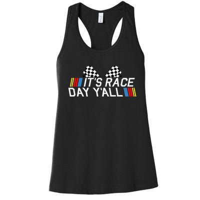 Its Race Day Yall Funny Racing Drag Car Truck Track Womens Women's Racerback Tank