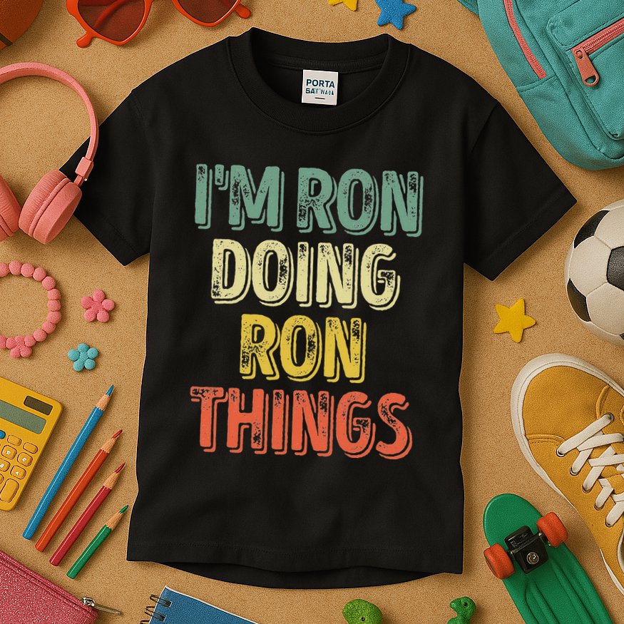 IM Ron Doing Ron Things Funny Personalized First Name Kids T-Shirt