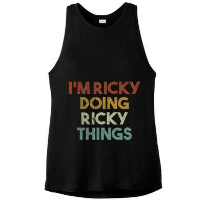 IM Ricky Doing Ricky Things Funny First Name Ricky Ladies PosiCharge Tri-Blend Wicking Tank