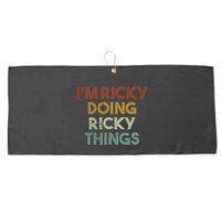 IM Ricky Doing Ricky Things Funny First Name Ricky Large Microfiber Waffle Golf Towel