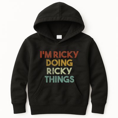 IM Ricky Doing Ricky Things Funny First Name Ricky Kids Hoodie