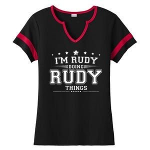 Im Rudy Doing Rudy Things Ladies Halftime Notch Neck Tee