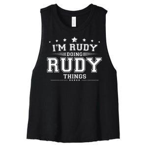 Im Rudy Doing Rudy Things Women's Racerback Cropped Tank