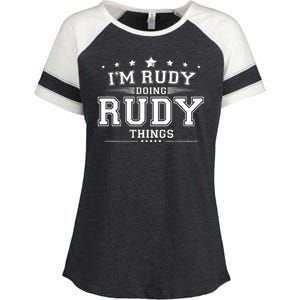 Im Rudy Doing Rudy Things Enza Ladies Jersey Colorblock Tee