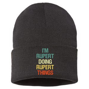 IM Rupert Doing Rupert Things Personalized First Name Gift Sustainable Knit Beanie