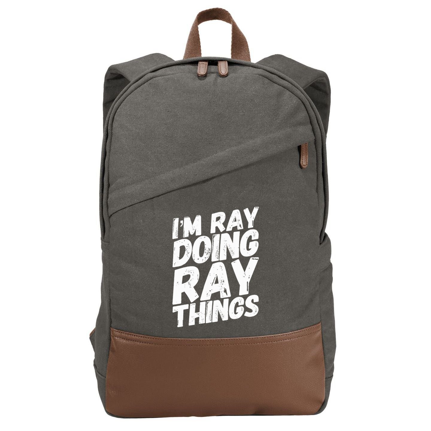 IM Ray Doing Ray Things Birthday Personalized Name Gifts Cotton Canvas Backpack