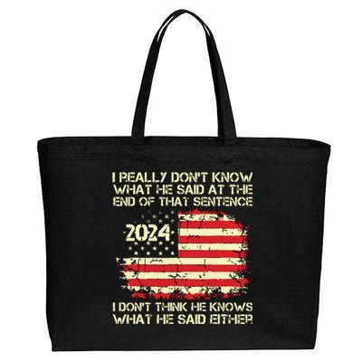 I Really Dont Know What He Said At The End Of That Sentence Cotton Canvas Jumbo Tote