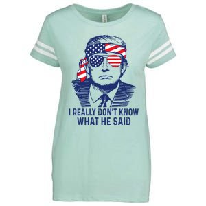 I Really DonT Know What He Said At The End Of That Sentence Enza Ladies Jersey Football T-Shirt