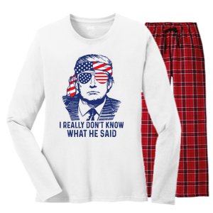 I Really DonT Know What He Said At The End Of That Sentence Women's Long Sleeve Flannel Pajama Set 