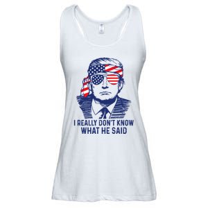 I Really DonT Know What He Said At The End Of That Sentence Ladies Essential Flowy Tank