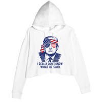 I Really DonT Know What He Said At The End Of That Sentence Crop Fleece Hoodie