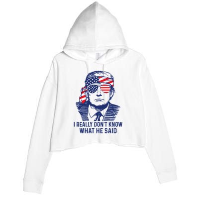 I Really DonT Know What He Said At The End Of That Sentence Crop Fleece Hoodie