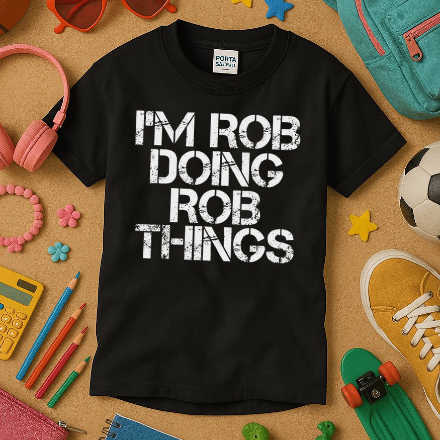 I'm Rob Doing Rob Things Funny Birthday Name Gift Idea Kids T-Shirt