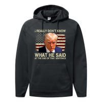 I Really Dont Know What He Said At The End Of That Sentence Performance Fleece Hoodie