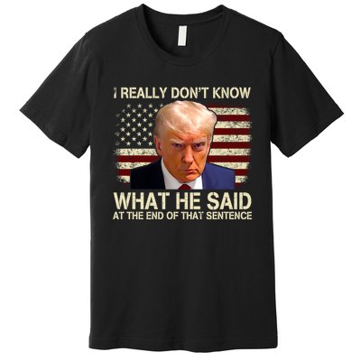 I Really Dont Know What He Said At The End Of That Sentence Premium T-Shirt