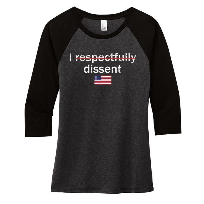 I Respectfully Dissent Apparel Women's Tri-Blend 3/4-Sleeve Raglan Shirt