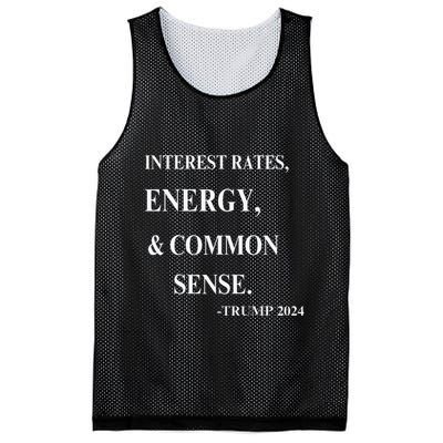 Interest Rates Energy & Common Sense Trump Saying Mesh Reversible Basketball Jersey Tank