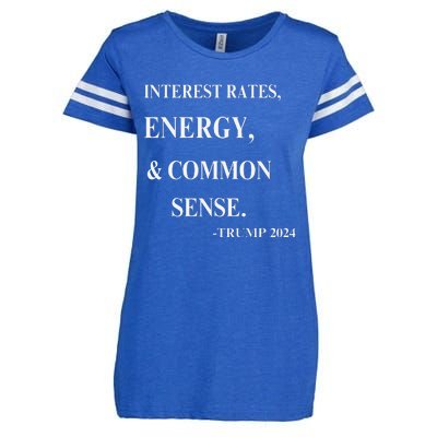 Interest Rates Energy & Common Sense Trump Saying Enza Ladies Jersey Football T-Shirt