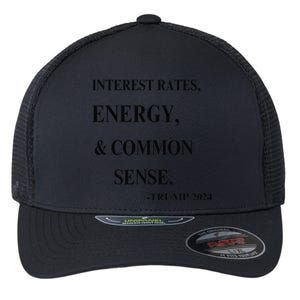 Interest Rates Energy & Common Sense Trump Saying Flexfit Unipanel Trucker Cap