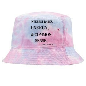 Interest Rates Energy & Common Sense Trump Saying Tie-Dyed Bucket Hat